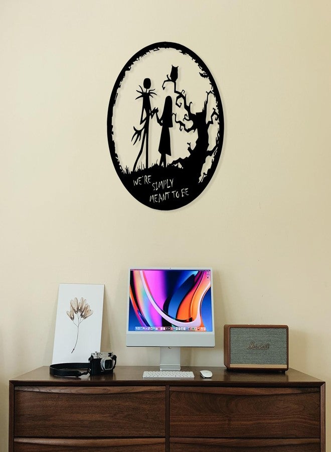 Benziso Nightmare Before Christmas Decor Christmas Decorations Christmas Metal Wall Art Valentine's Day Decorations Jack Wall Hanging Sign for Indoor Outdoor (Black 13in x13in) - Image 5
