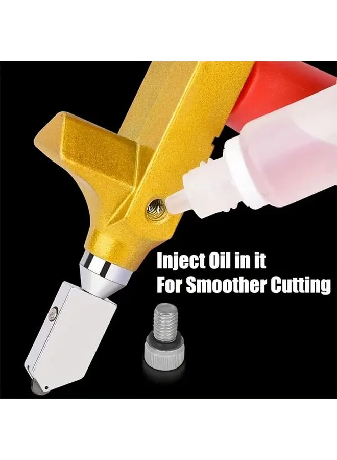 Yellow Manual Glass And Tile Cutter 2 In 1 Tool With Tungsten Steel Blades - Image 3