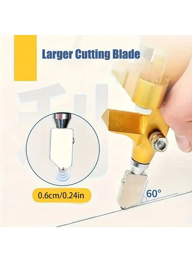 Yellow Manual Glass And Tile Cutter 2 In 1 Tool With Tungsten Steel Blades - Image 5