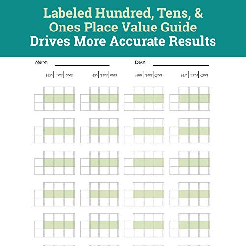Channie's Triple Digit Math Line-Up Pad, 2nd - 3rd Grade Math Workbook, Triple Digit Addition & Subtraction Worksheets, Great for Daily Practice to Improve Math Skills & Penmanship - Image 4