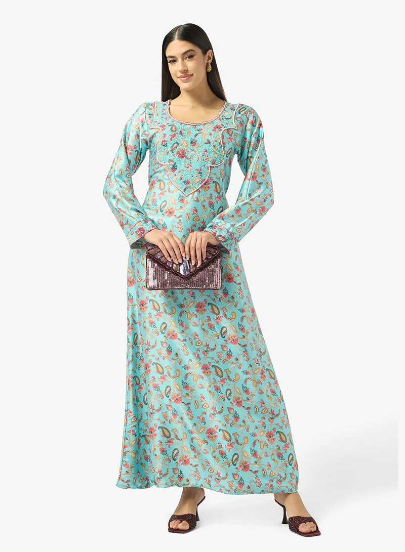 Arabian Closet  Embellished Belted Jalabiya for Women | Best Price UAE