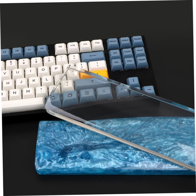 Transparent Resin Keyboard Wrist Rest Pad Ergonomic Support for Mechanical Keyboards Comfortable Easy to Clean - Image 4