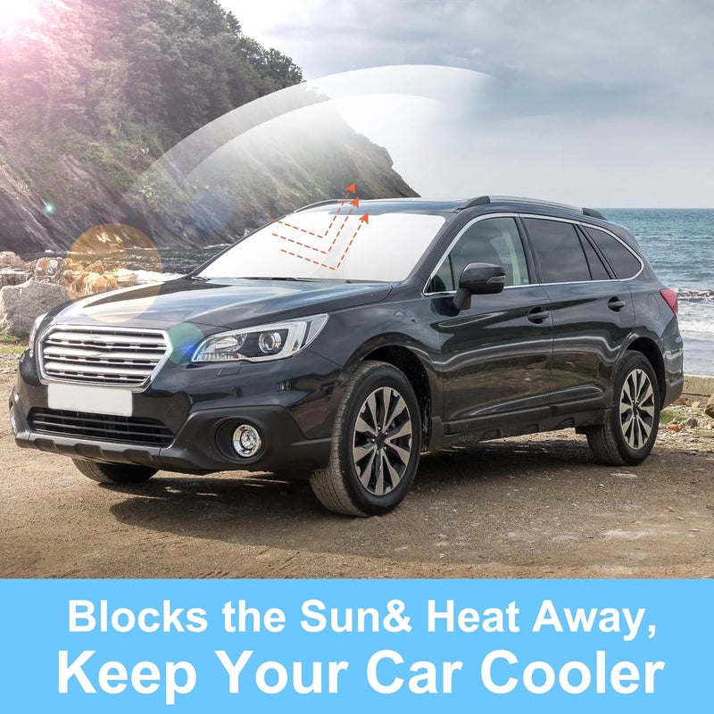 TINGLU Sun Shade for Subaru Outback Wagon 2015-2019 Accessories Windshield Sun Shade Window Shade UV Rays Protection Sun Visor Cover with Steering Wheel Sunshade Storage Bag - Image 5