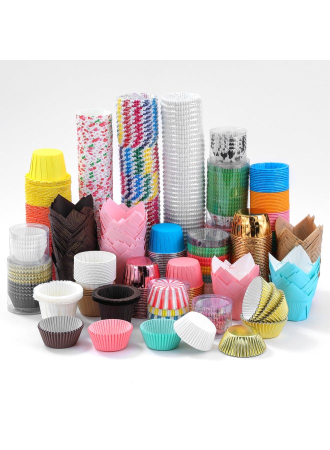 100 Printed Round Cake Paper Cup High Temperature Resistant Baking Mold Oil-proof Cupcake Paper Holder Manufacturers-Specifications:10. Pure Black 1 Tube (about 100)  - Image 5