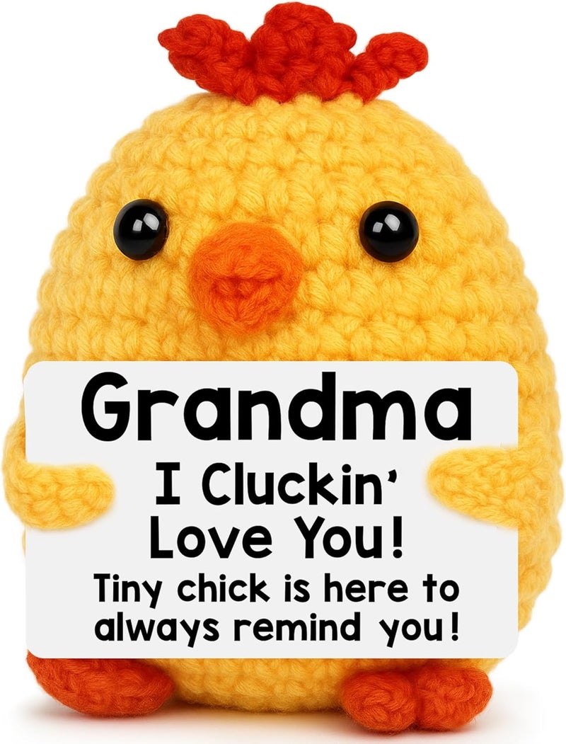 BdayPtion Grandma Gifts for Christmas from Grandkids, Xmas Stocking Stuffers Great Grandma I Love You Gift Birthday Grandmother Nana Gigi Mimi Present from Granddaughter Grandson, Funny Handmade Crochet Chicken - Image 1