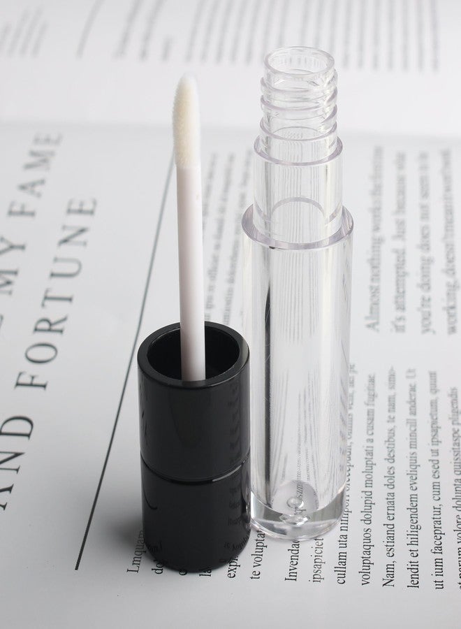 كوسيديا مجموعة كوسيديا من 20 أنبوبًا دائريًا فارغًا أسود اللون لتلميع الشفاه، سعة 4 مل (0.13 أونصة)، مع عصا. عبوات أنابيب تلميع الشفاه لتعبئة زيت الشفاه - Image 3