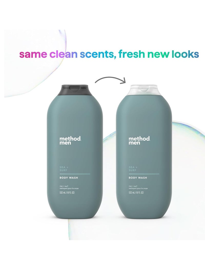 Method Method Men Body Wash, Sea + Surf, Paraben and Phthalate Free, 18 FL Oz (Pack of 6) - Image 2