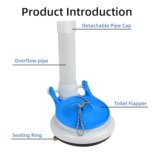 Banhey Toilet Flush Valve Assembly, 3 Inch, Compatible with One - Piece Toilets -WC Tank Repair and Replacement Part Featuring Chain and Flapper - Image 2