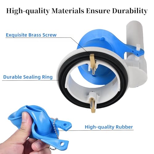 Banhey Toilet Flush Valve Assembly, 3 Inch, Compatible with One - Piece Toilets -WC Tank Repair and Replacement Part Featuring Chain and Flapper - Image 3