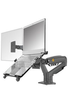 NB ERGONOMIC Laptop Mount with Adjustable Tray for 10-17”Notebook, Full Motion Arm with VESA Plate for 17-30”Monitor,Clamp-on Grommet Mounting F160-FP (Black)