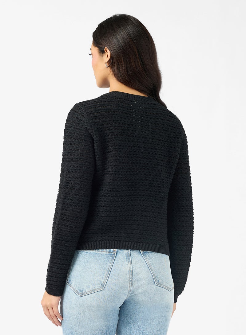 فيرو مودا كارديجان محبوك بياقة دائرية من فيمسوليه - Image 2