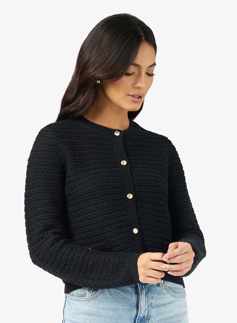 فيرو مودا كارديجان محبوك بياقة دائرية من فيمسوليه - Image 1