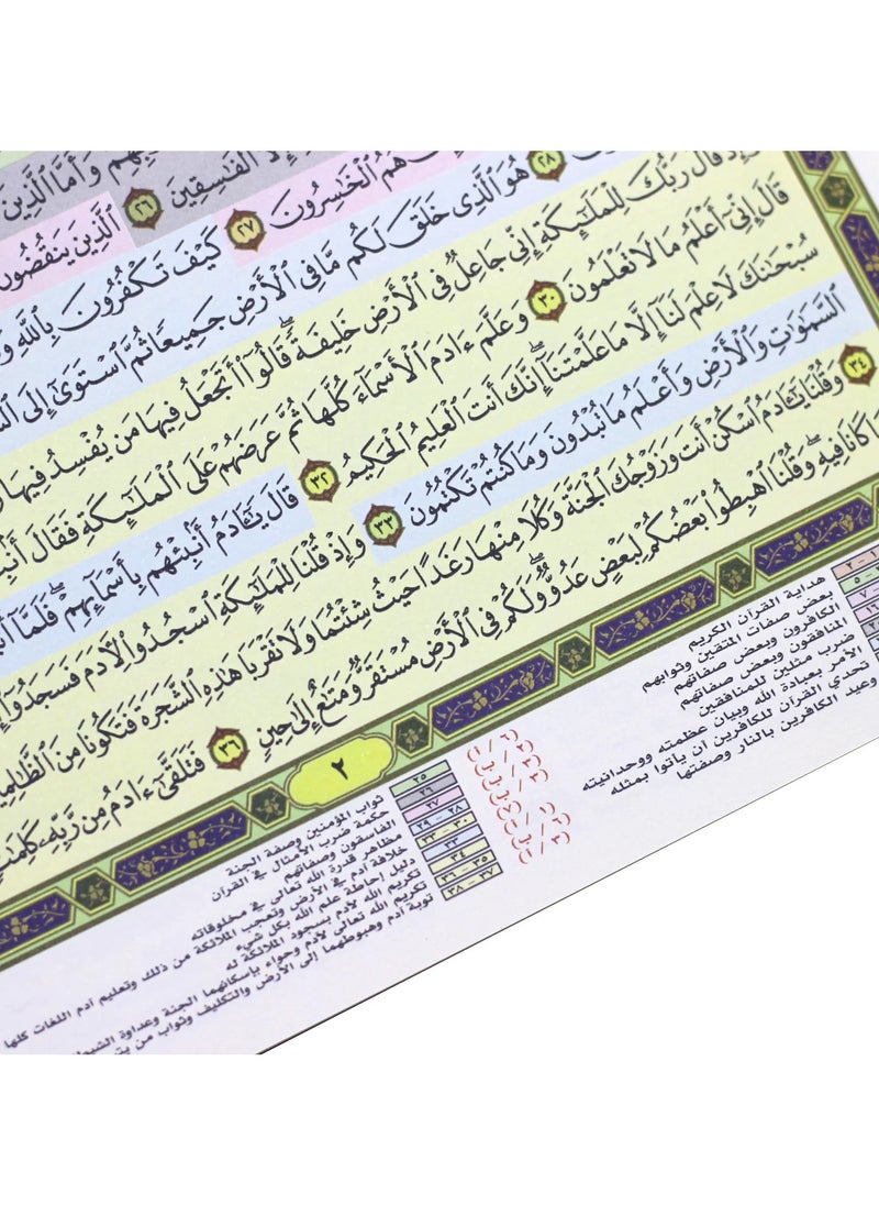 SUNDUS - Qiyam Qur’an with thematic division of the verses of the Holy Qur’an, luxury chamois, large size, 35×25 - Image 1