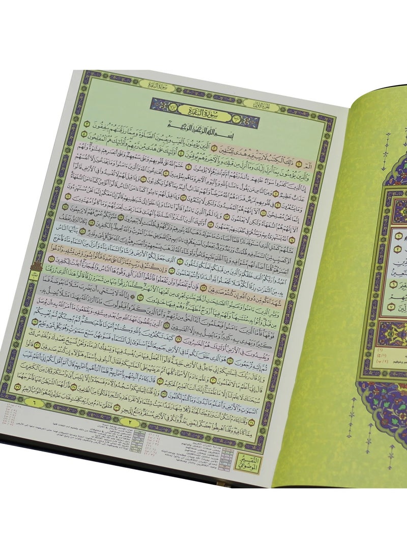 SUNDUS - Qiyam Qur’an with thematic division of the verses of the Holy Qur’an, luxury chamois, large size, 35×25 - Image 1