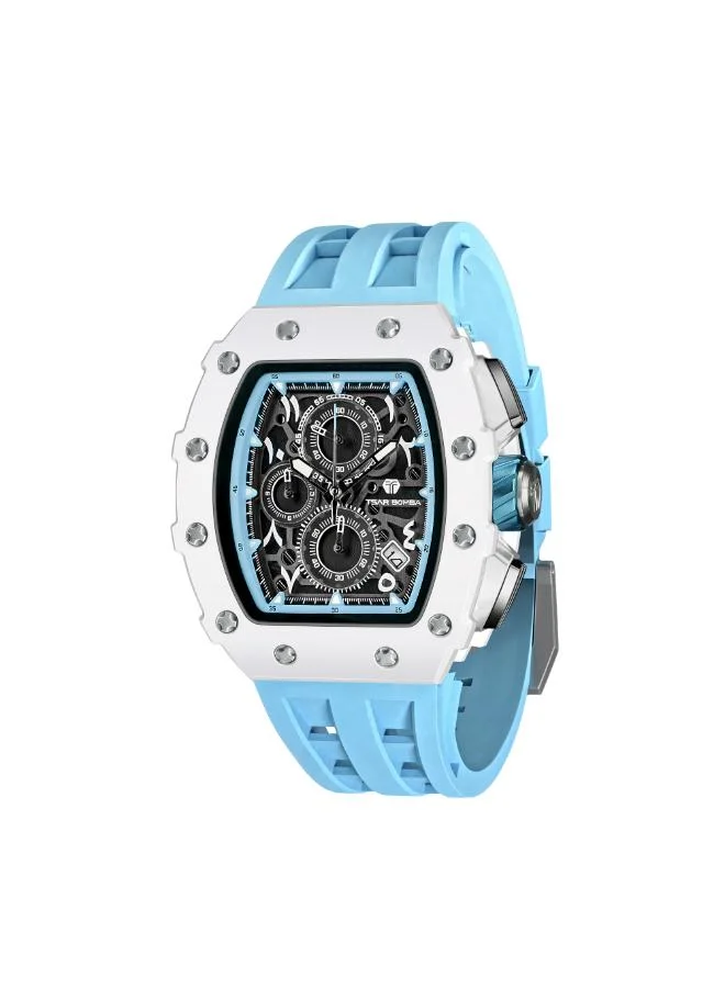 TSAR BOMBA Men's Silicone Analog Watch TB8204QA-02 - 43.5x0.6 mm