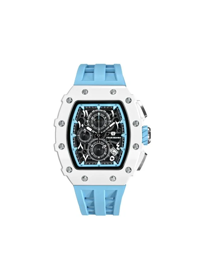TSAR BOMBA Men's Silicone Analog Watch TB8204QA-02 - 43.5x0.6 mm