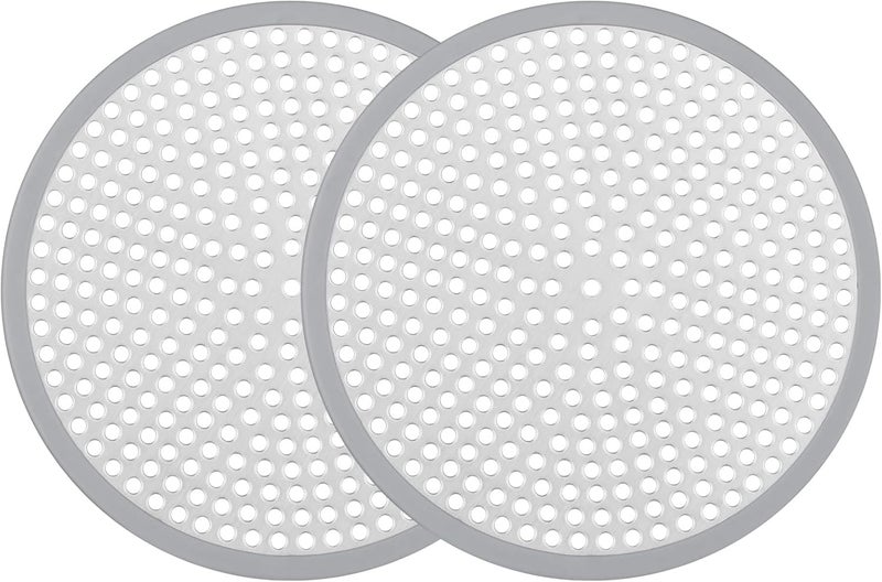 Ohtomber Shower Drain Hair Catcher - 2PCS 4.72” Shower Stall Sink Drain Cover Strainer, Stainless Steel Bathtub Hair Filter Trap Stopper, Bathroom Floor Screen Protector with Silicone Rim - Image 1