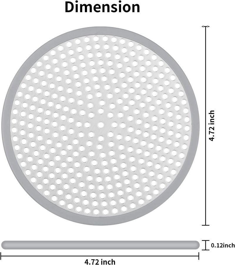 Ohtomber Shower Drain Hair Catcher - 2PCS 4.72” Shower Stall Sink Drain Cover Strainer, Stainless Steel Bathtub Hair Filter Trap Stopper, Bathroom Floor Screen Protector with Silicone Rim - Image 2