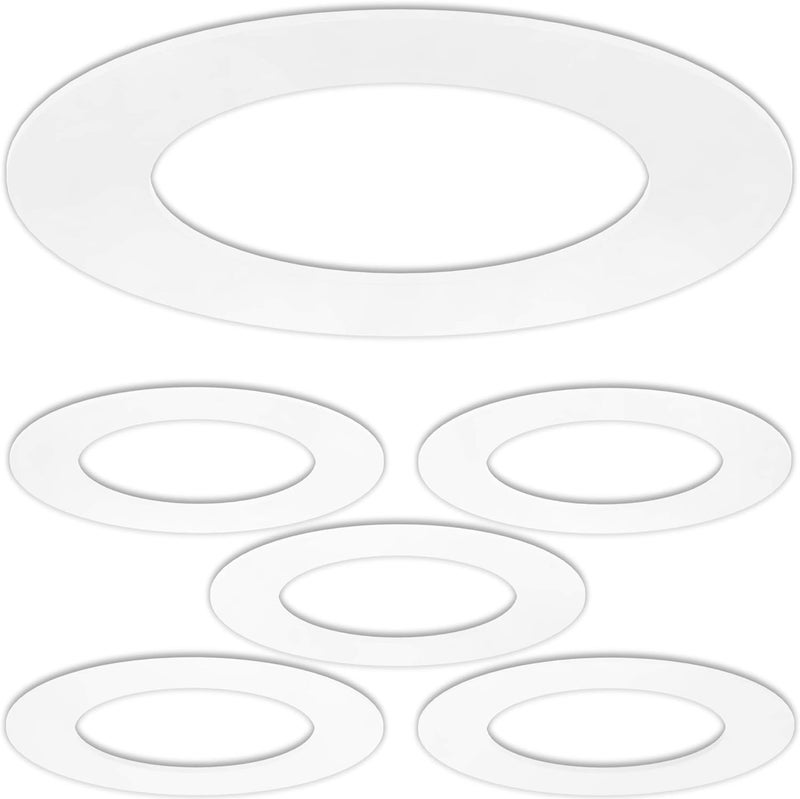 harrrrd 5 Pack Gloss White Goof Trim Ring for 4" Inch Recessed Can Lighting Down Light, Outer Diameter 6.7 Inches, Inner Diameter 4.2 Inches - Image 1