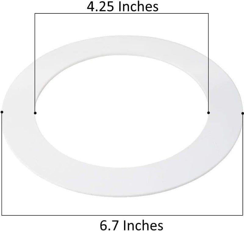 harrrrd 5 Pack Gloss White Goof Trim Ring for 4" Inch Recessed Can Lighting Down Light, Outer Diameter 6.7 Inches, Inner Diameter 4.2 Inches - Image 3
