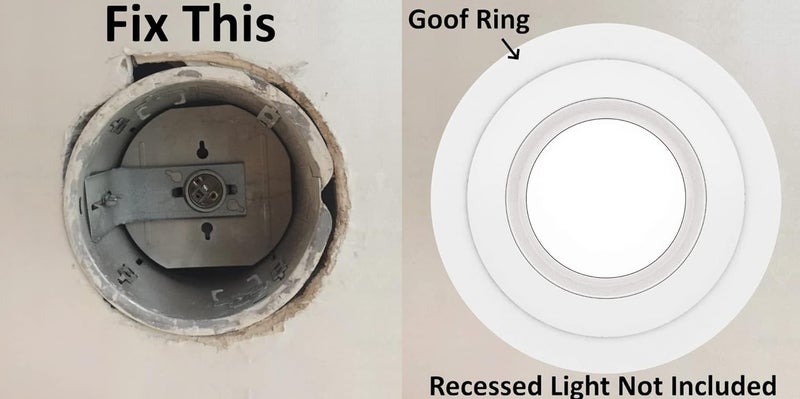 harrrrd 5 Pack Gloss White Goof Trim Ring for 4" Inch Recessed Can Lighting Down Light, Outer Diameter 6.7 Inches, Inner Diameter 4.2 Inches - Image 5