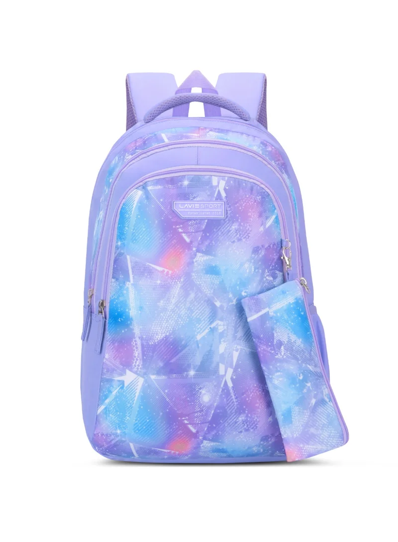 Sport 36L Sparkle Backpack | 19 inches | Laptop Compatiable | Pencil Pouch |(Purple)