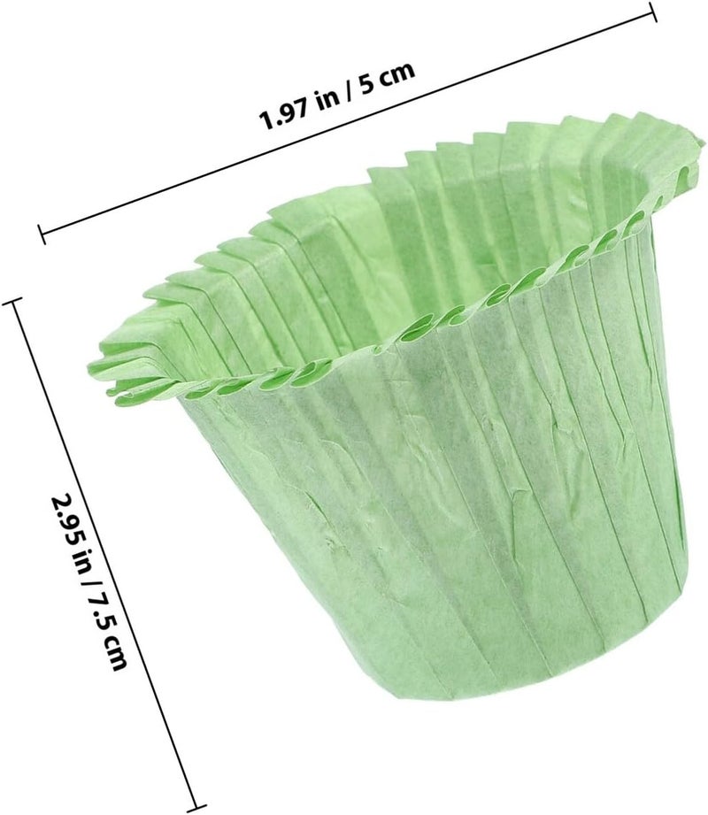 VICASKY 50pcs Sage Green Cupcake Liners Muffin Cups Greaseproof Paper Baking Cups for Cupcake Baking Supplies - Image 2