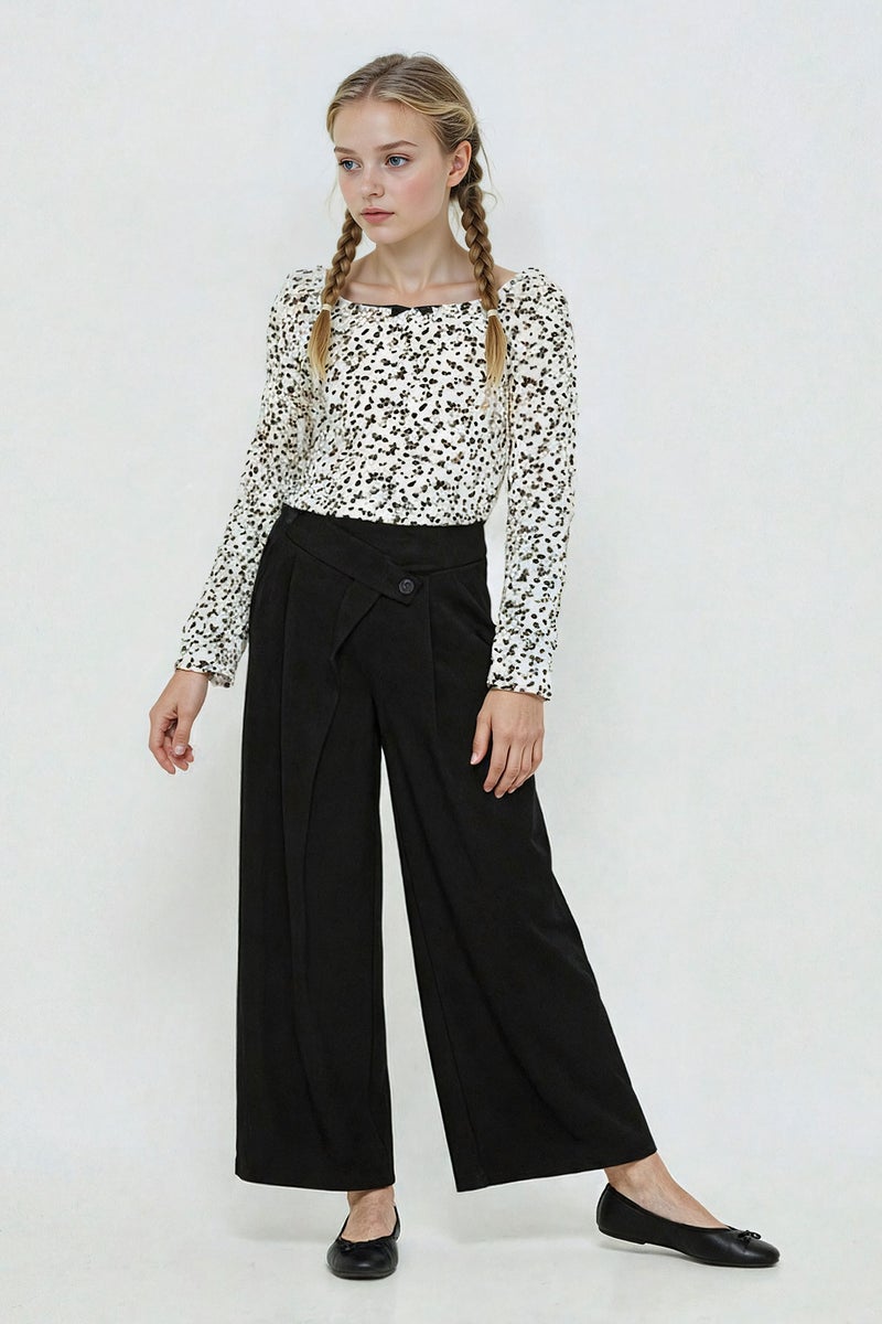 DeFacto Black Girl Girl Baggy Fit Gabardine Trousers Casual - Image 1