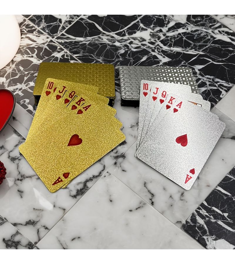 Silvery Plaid Plastic Poker Pair Clearance Playing Cards Set - Image 5