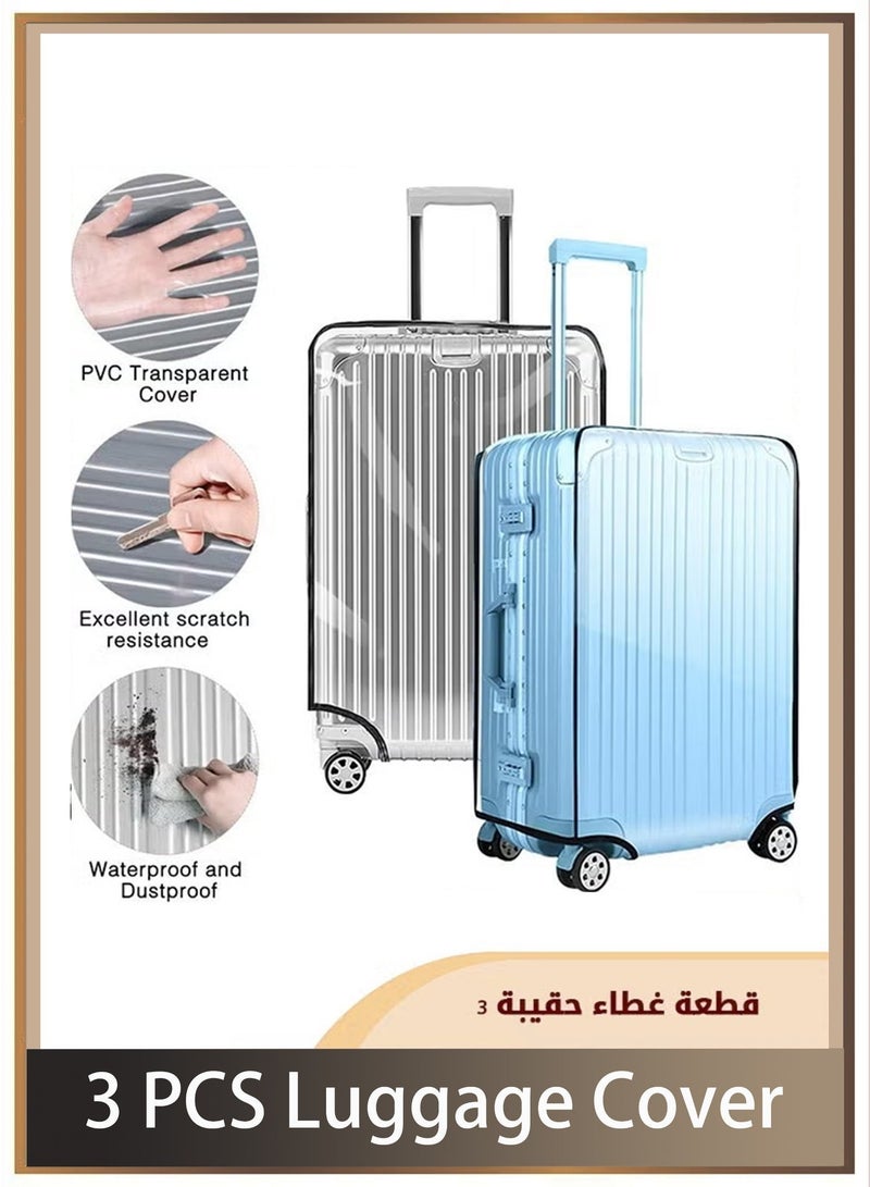 Luggage Cover,3 Pieces Clear PVC Suitcase Covers Protector For Tsa Approved,Suitcase Cover Set For 20 24 28 Inch Luggage - Image 5