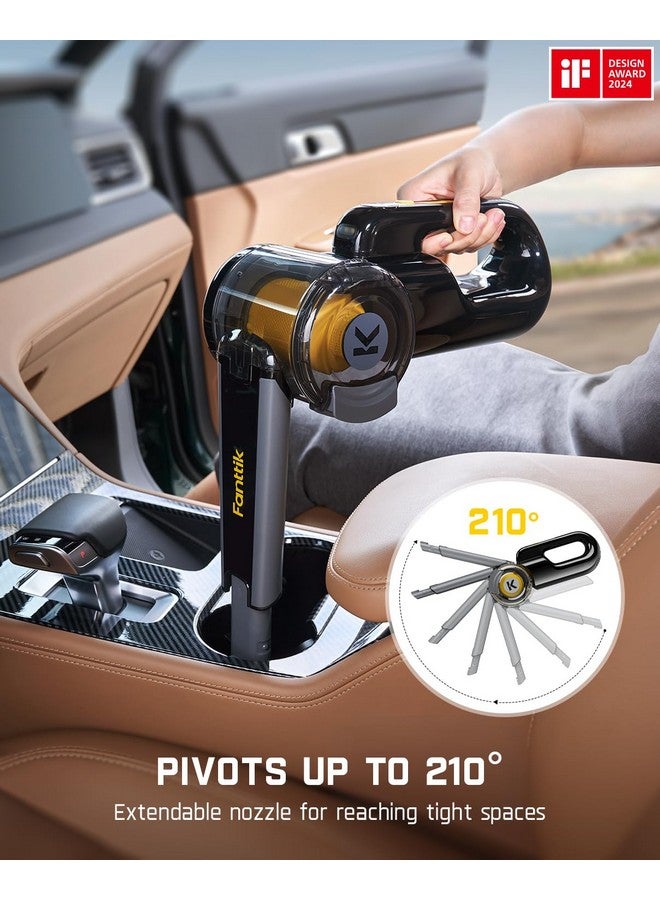 Fanttik Fanttik Fold V10 Apex Pivot Cordless Car Vacuum, 17000Pa Handheld Vacuum Suction Power, Smart LED Display, Portable for Car Home Pet (Deluxe with Flexible Hose&Pet Brush)  - Image 2