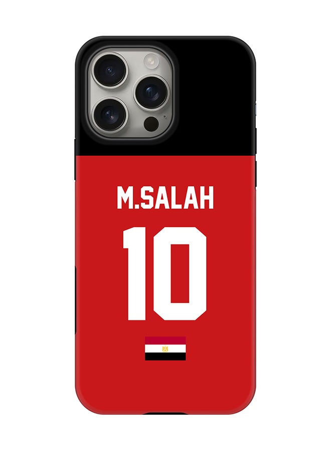 Stylizedd Tough Pro Magnetic Case for iPhone 16 Pro Max, Dual Layer hybrid PC + TPU Mobile Cover Matte - Football - Egypt,  M.Salah - Image 1