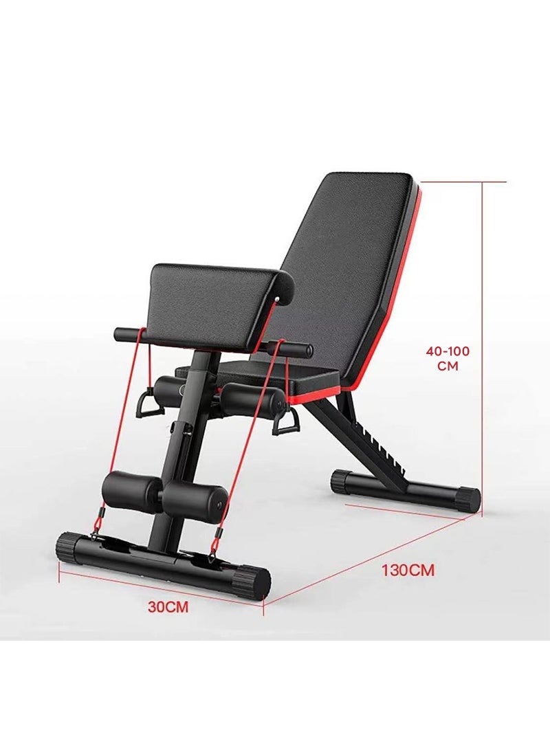 6-in-1 Multifunctional Fitness Chair - Foldable Home Gym Equipment for Full-Body Training, Safe & Space-Saving