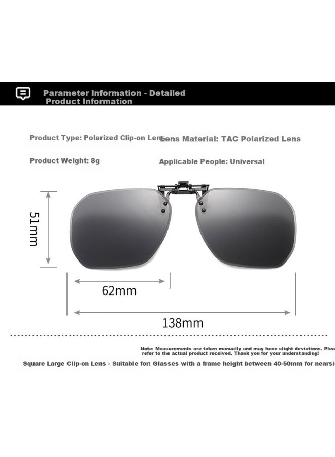 Lovedru Rivdrew Clip-on Polarized Sungl For Myopia, Driving, Fishing, Cycling, Uv Protection, Anti-glare, Fit Over Prescription Gl, Driver Uv400 Myopia Clip-on Sungl 103 Large - Image 4