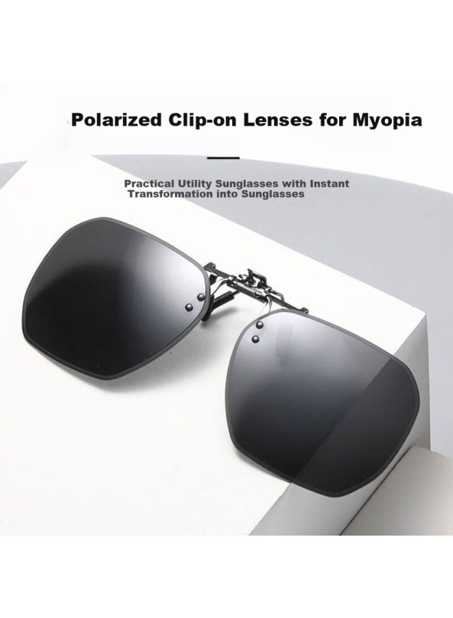 Lovedru Rivdrew Clip-on Polarized Sungl For Myopia, Driving, Fishing, Cycling, Uv Protection, Anti-glare, Fit Over Prescription Gl, Driver Uv400 Myopia Clip-on Sungl 103 Large - Image 3