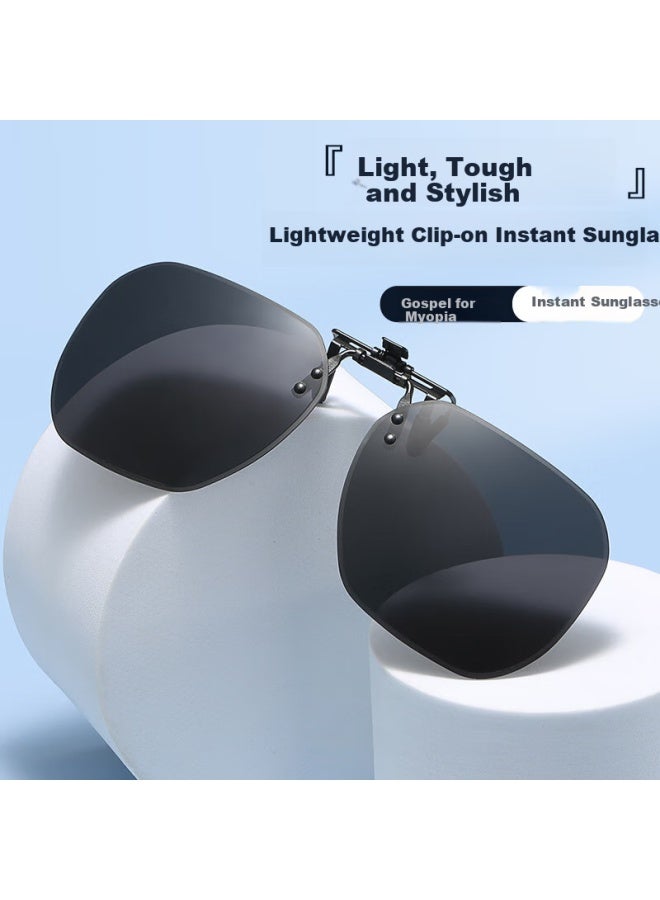 Lovedru Rivdrew Clip-on Polarized Sungl For Myopia, Driving, Fishing, Cycling, Uv Protection, Anti-glare, Fit Over Prescription Gl, Driver Uv400 Myopia Clip-on Sungl 103 Large - Image 1