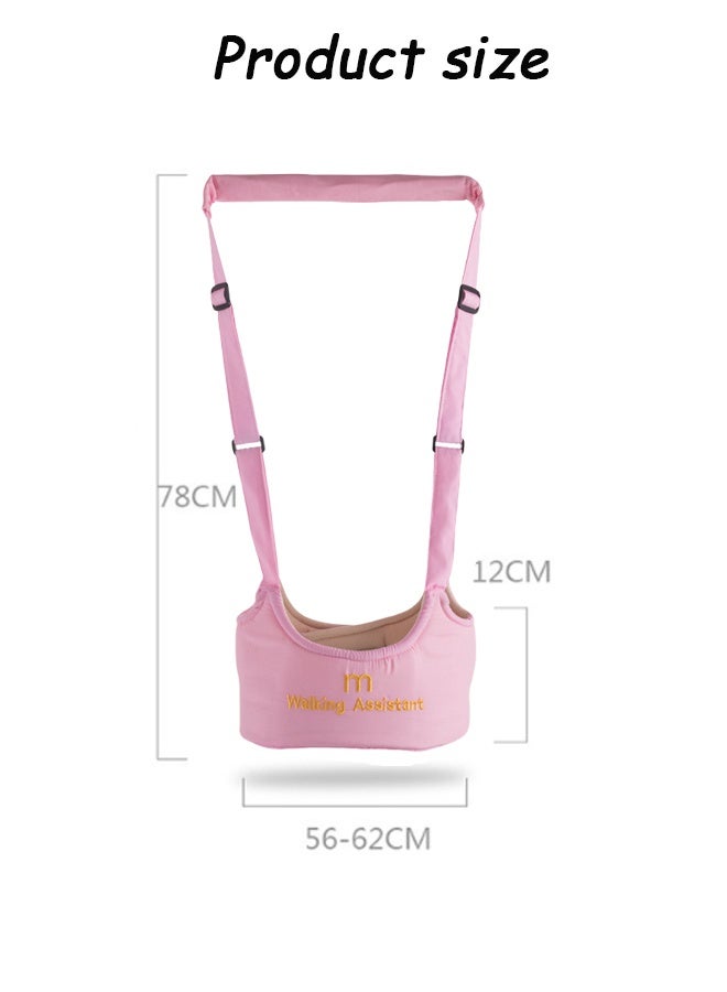 Vinnatsu Adjustable Baby Walking Harness Anti-Fall Learning Aid with Handheld Strap Supports Standing & Walking Practice Safety Waist Belt for Toddlers Pink - Image 2