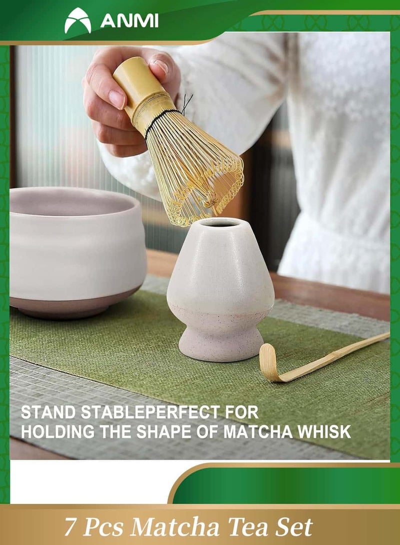 Anmi 7 Pcs Matcha Tea Set - Ceremonial Grade Bamboo Whisk, Bowl & Scoop Kit | Best Birthday Gift - Image 3