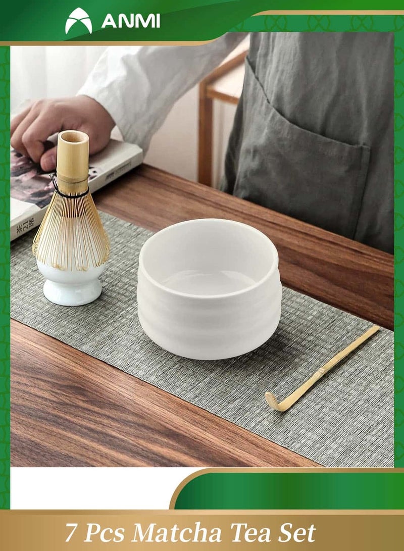 Anmi 7 Pcs Matcha Tea Set - Ceremonial Grade Bamboo Whisk, Bowl & Scoop Kit | Best Birthday Gift - Image 5