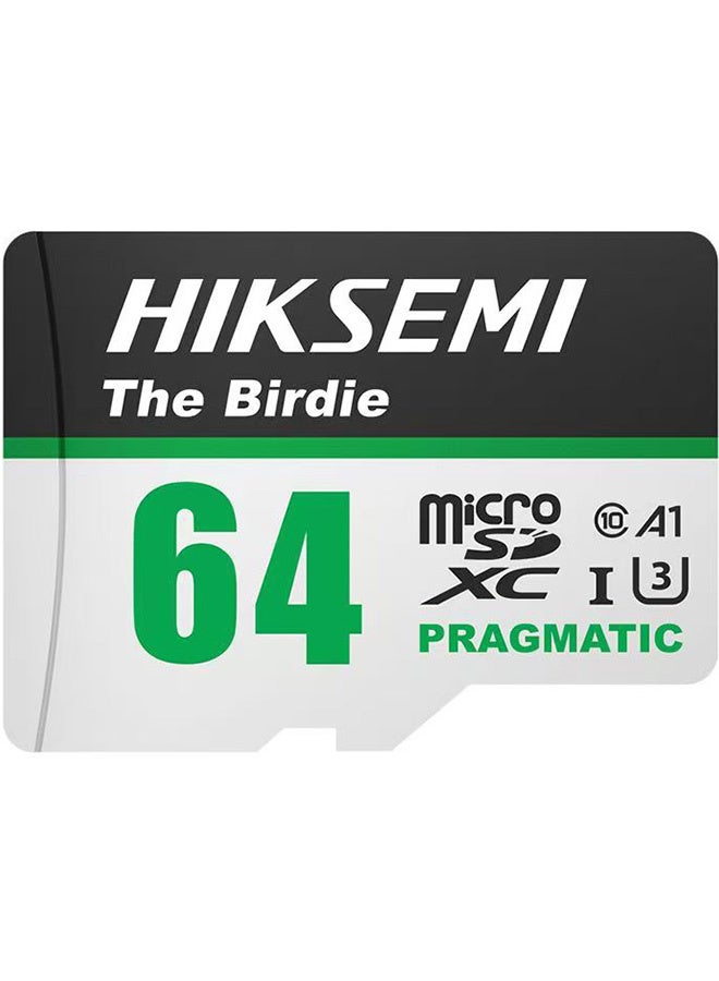 HIKSEMI The Birdie 64GB Micro SDXC Memory Card, A1 U3 V30 High-Speed TF Card, 100MB/s Read Speed, IP7 Waterproof Micro SD Card for Security Cameras, Dash Cams, Phones, and Tablets - Image 1