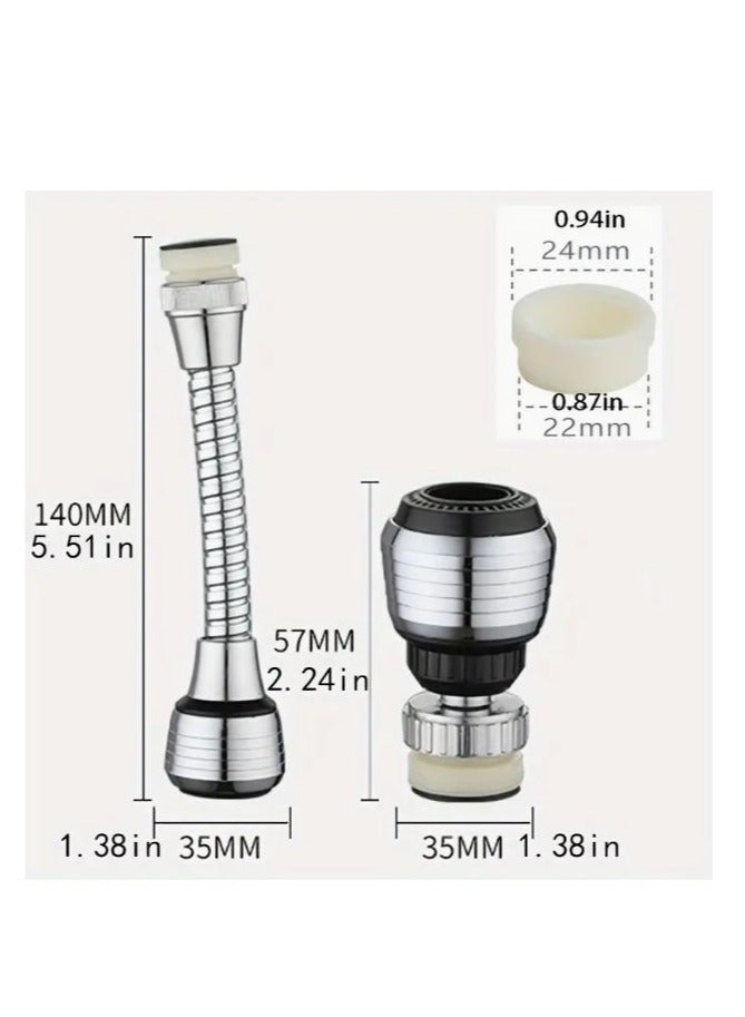 1pc Faucet Extender 360 Rotatable High Pressure Dual Modes (Soft & Strong Spray) Water-Saving Easy Installation Standard size compatible with All Kitchen Sinks  - Image 1