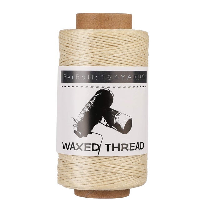 WAXED THREAD FOR LEATHER 164 YARDS 150M LEATHER THREAD FOR HAND SEWING HAND STITCHING THREADS FOR SEWING BOOKBINDING REPAIRING AND BEGINNERS CRAFT DIY