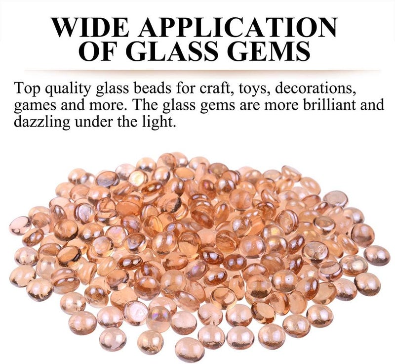 KINGOU Flat Glass Gems/Beads/Stones for Vase Filler, Table Scatter, Games - 1 Lbs (14-16mm, Approx. 5/8") - Image 3