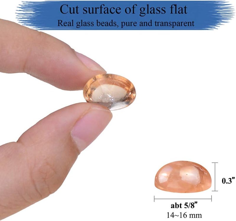 KINGOU Flat Glass Gems/Beads/Stones for Vase Filler, Table Scatter, Games - 1 Lbs (14-16mm, Approx. 5/8") - Image 5