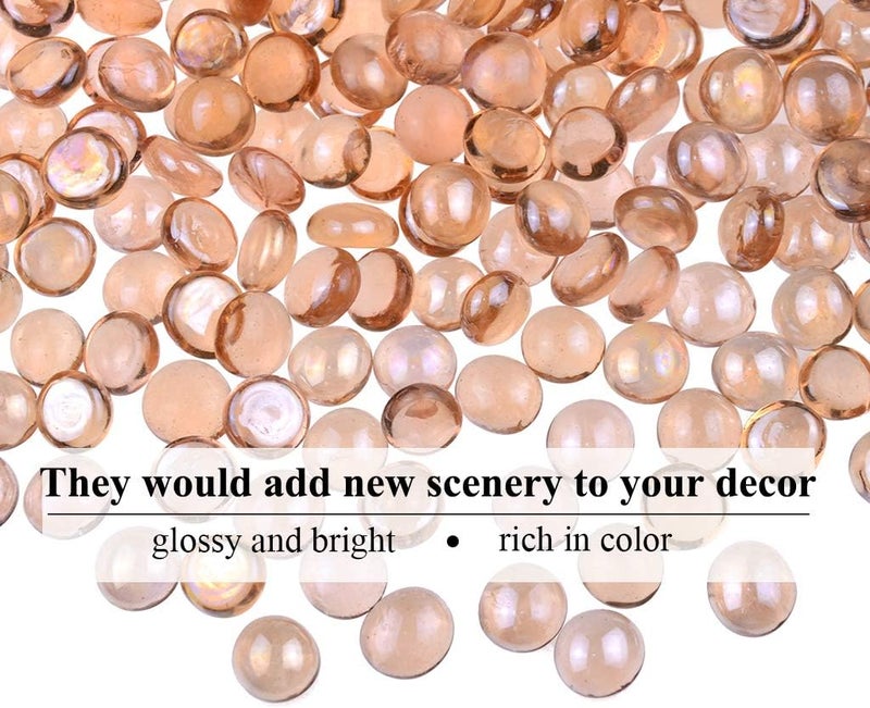 KINGOU Flat Glass Gems/Beads/Stones for Vase Filler, Table Scatter, Games - 1 Lbs (14-16mm, Approx. 5/8") - Image 4