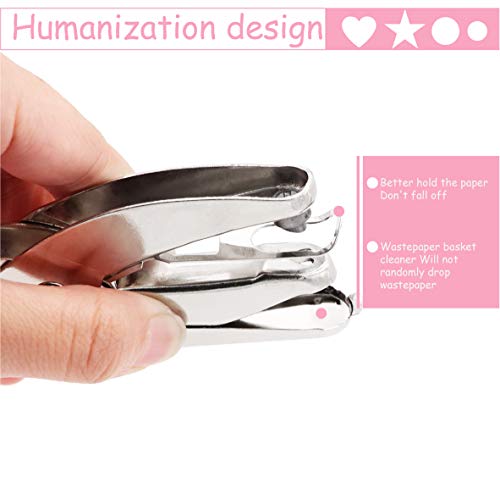 Jeemiter 2 Pack Heart and Star 1/4 Inch Shaped Metal Single Handheld Hole Paper Punch Punchers with Soft-Handled for Tags Clothing Ticket - Image 3