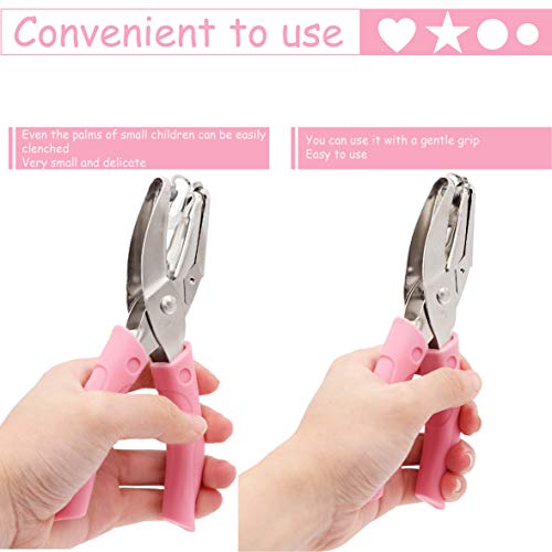 Jeemiter 2 Pack Heart and Star 1/4 Inch Shaped Metal Single Handheld Hole Paper Punch Punchers with Soft-Handled for Tags Clothing Ticket - Image 4