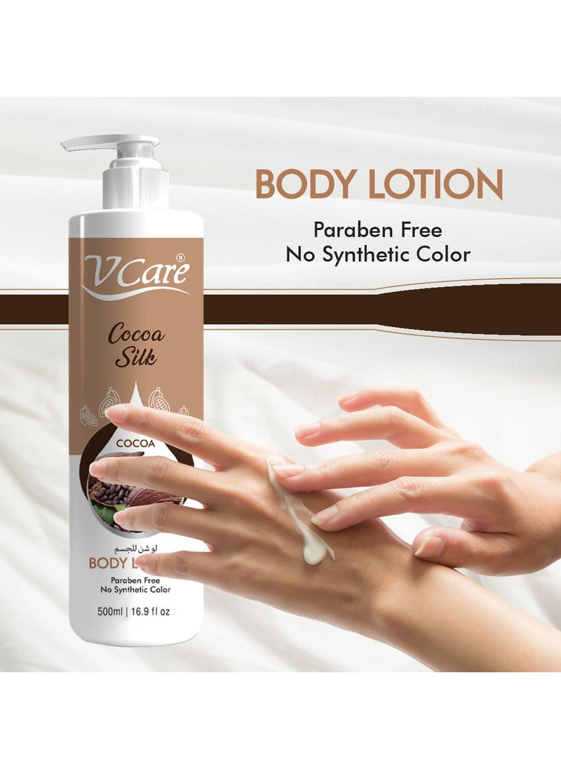 VCare - V Care Cocoa Silk Extract Body Lotion 500ml - Deep Hydration & All-Day Glow - Image 1