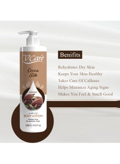 VCare V Care Cocoa Silk Extract Body Lotion 500ml - Deep Hydration & All-Day Glow  - Image 4