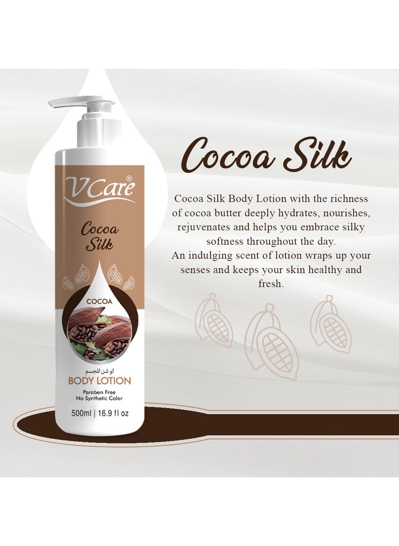 VCare - V Care Cocoa Silk Extract Body Lotion 500ml - Deep Hydration & All-Day Glow - Image 1